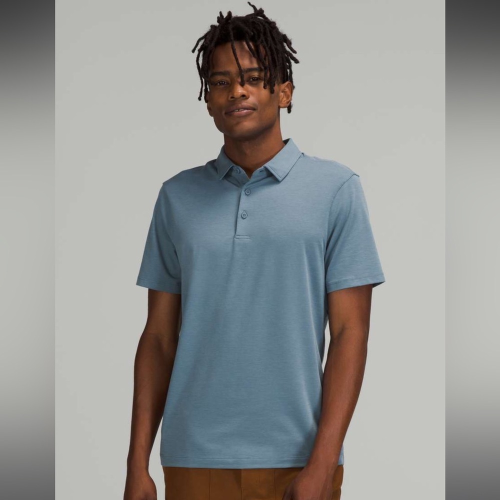 Lululemon Evolution Short Sleeve Polo Shirt Blue Size XXL